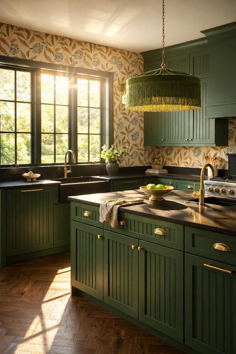 Narrow galley run with continuous prep stretch and clear circulation from sink to cooking zone.