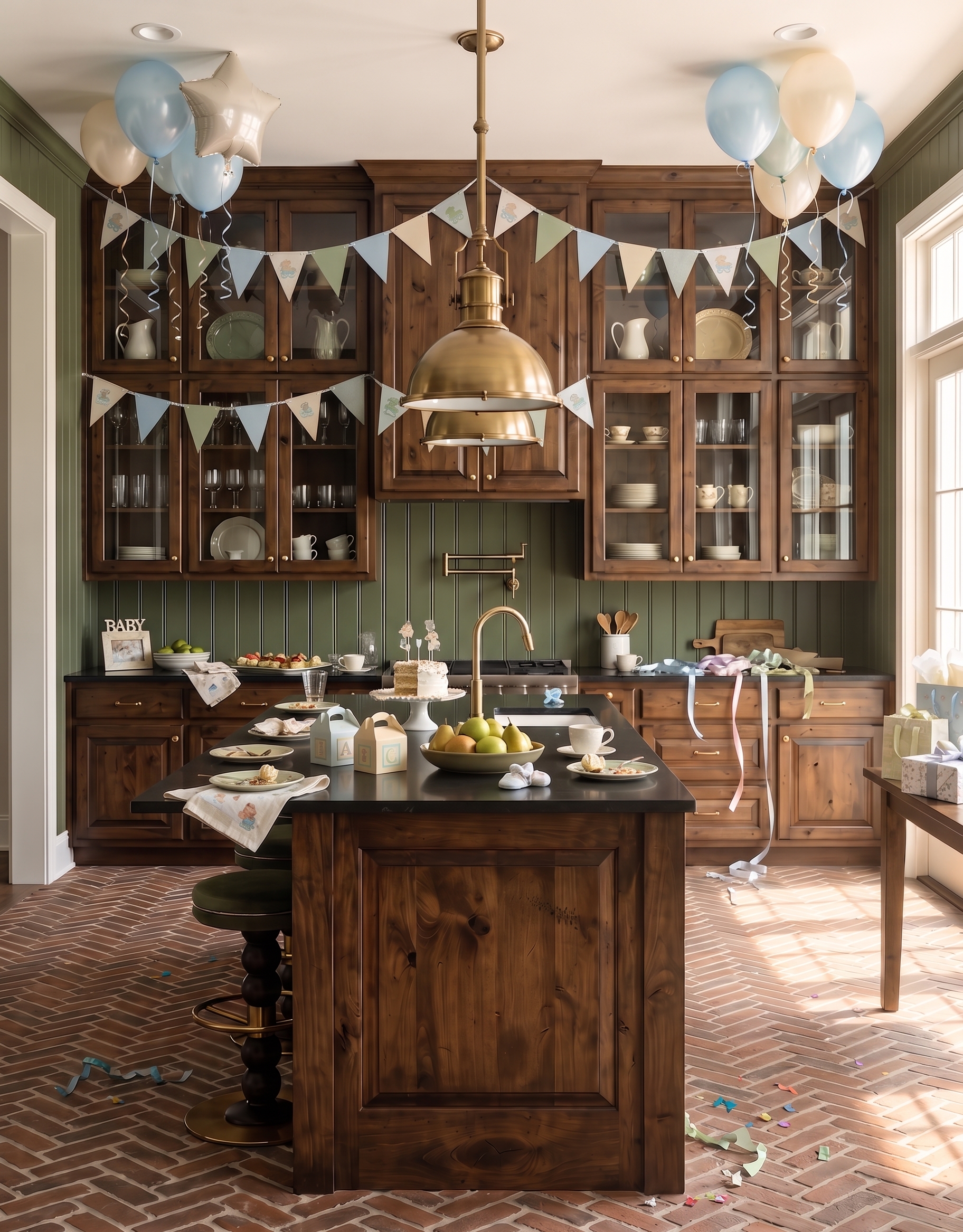 Anna design concept showing layered color, contrasting materials, cabinetry and layered interior details.