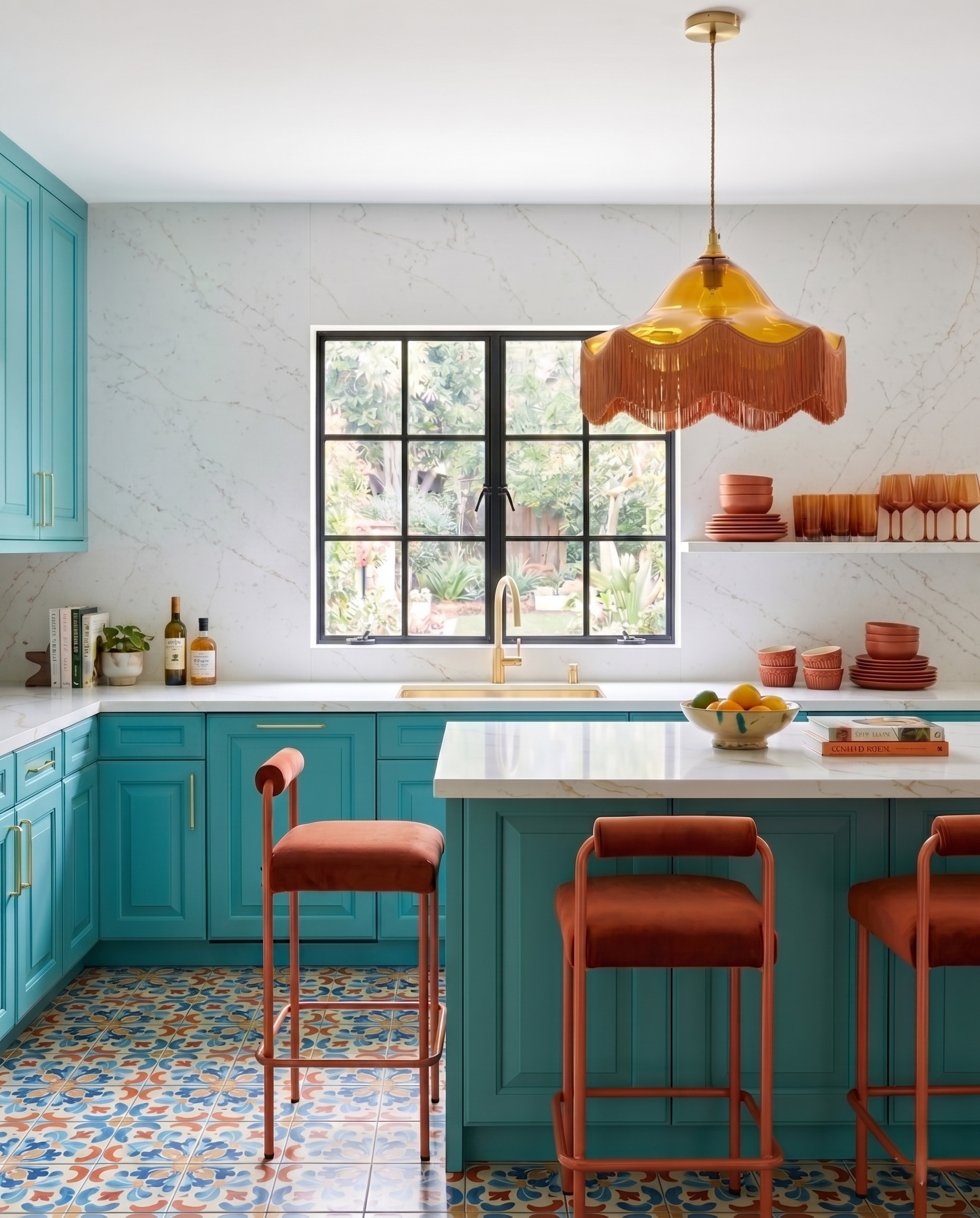 Anna design concept showing layered color, contrasting materials, cabinetry and layered interior details.