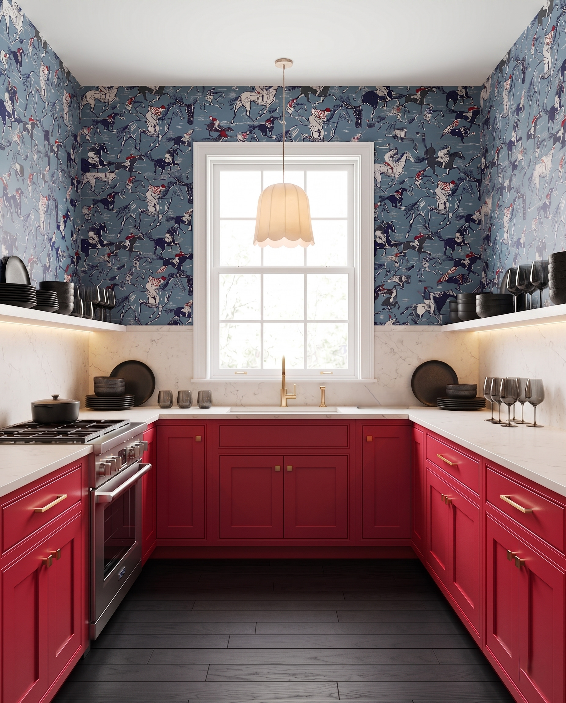 Anna design concept showing black, contrasting materials, cabinetry and layered interior details.