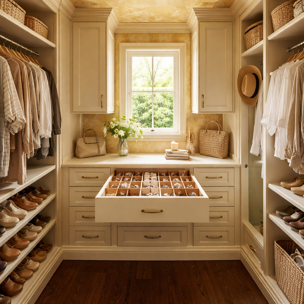 Anna design concept showing layered color, contrasting materials, cabinetry and layered interior details.