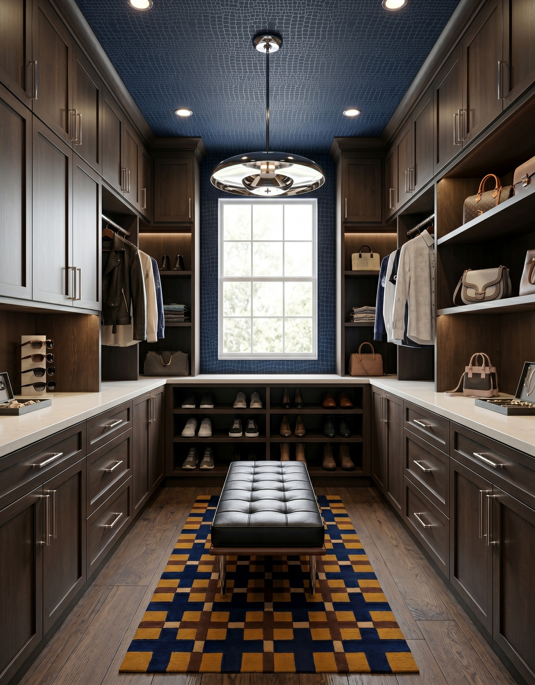 Anna design concept showing layered color, contrasting materials, cabinetry and layered interior details.