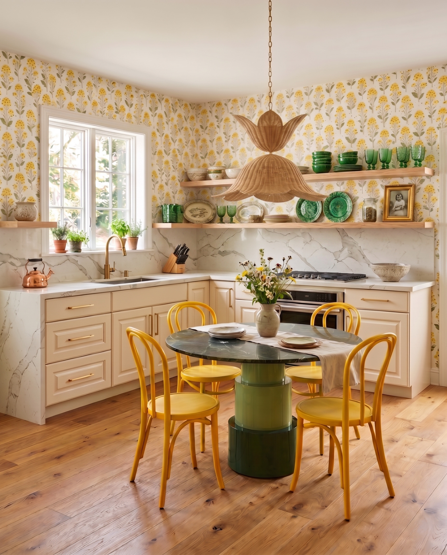 Anna design concept showing layered color, contrasting materials, cabinetry and layered interior details.