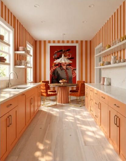 A sunny orange galley illustrating why every proposal needs the same room scope.