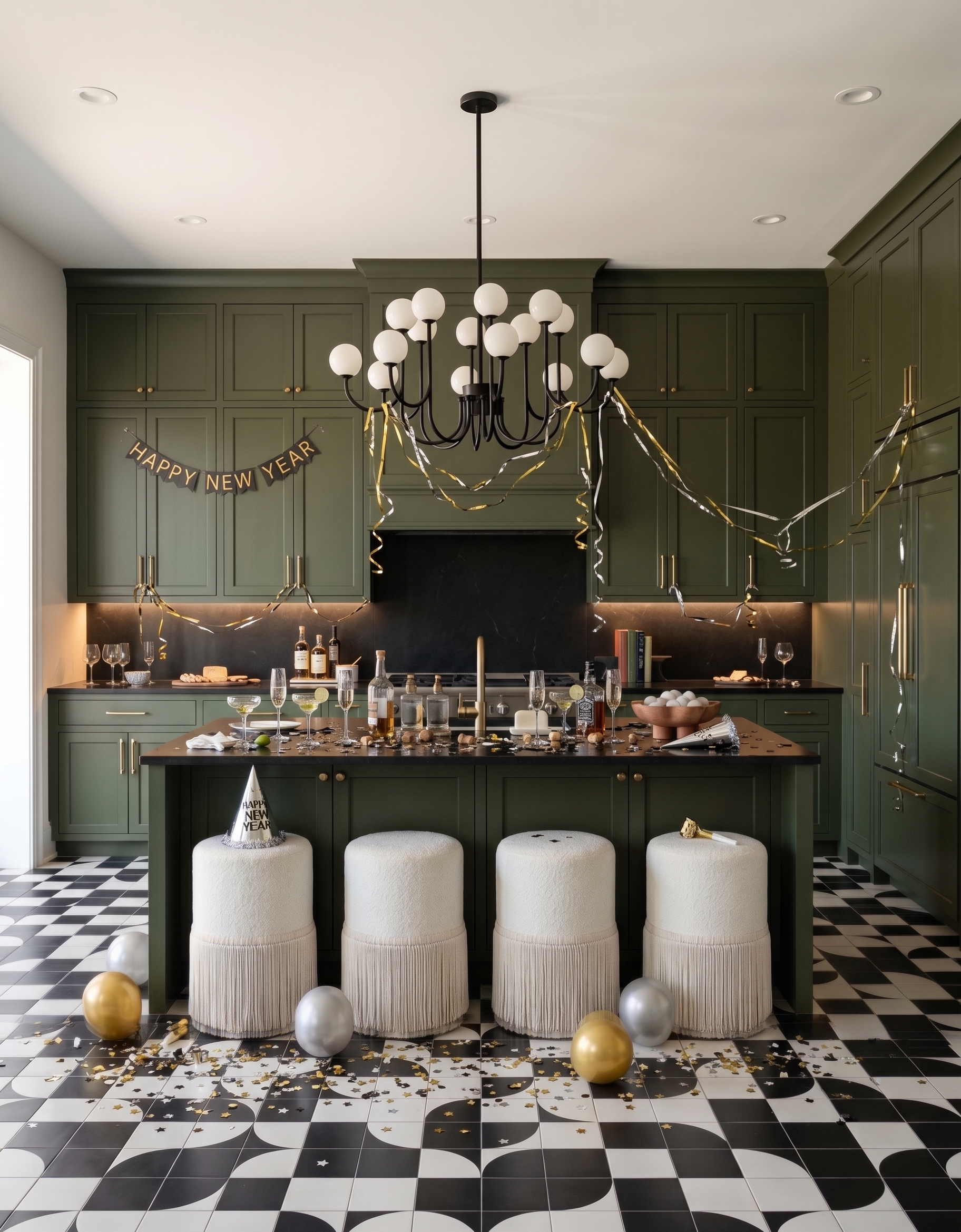 Anna design concept showing green, geo, cabinetry and layered interior details.